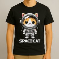 Spacecat Astronaut Cat Kitten Spaceman Cosmonaut Distressed T-Shirt