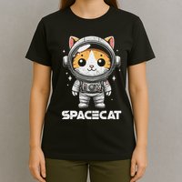 Spacecat Astronaut Cat Kitten Spaceman Cosmonaut Distressed T-Shirt