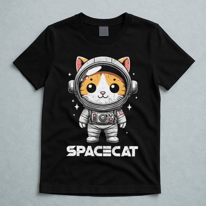 Spacecat Astronaut Cat Kitten Spaceman Cosmonaut Distressed T-Shirt