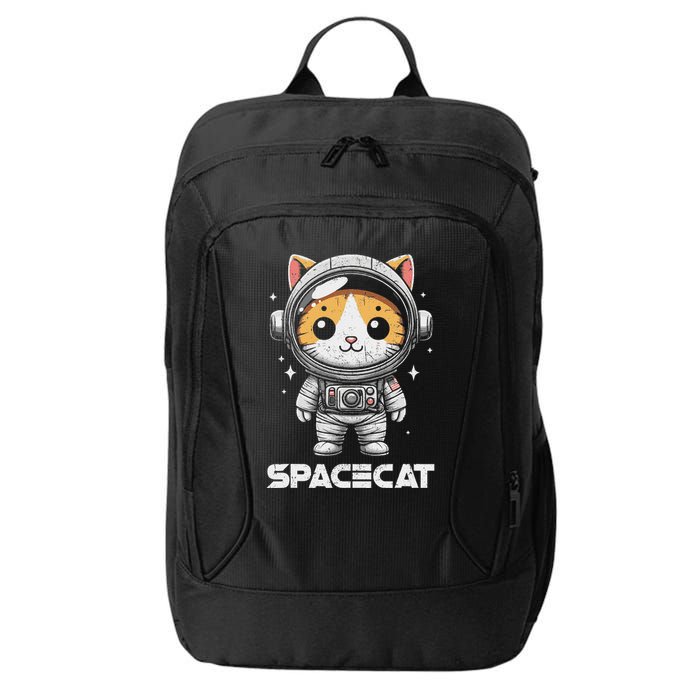 Spacecat Astronaut Cat Kitten Spaceman Cosmonaut Distressed City Backpack