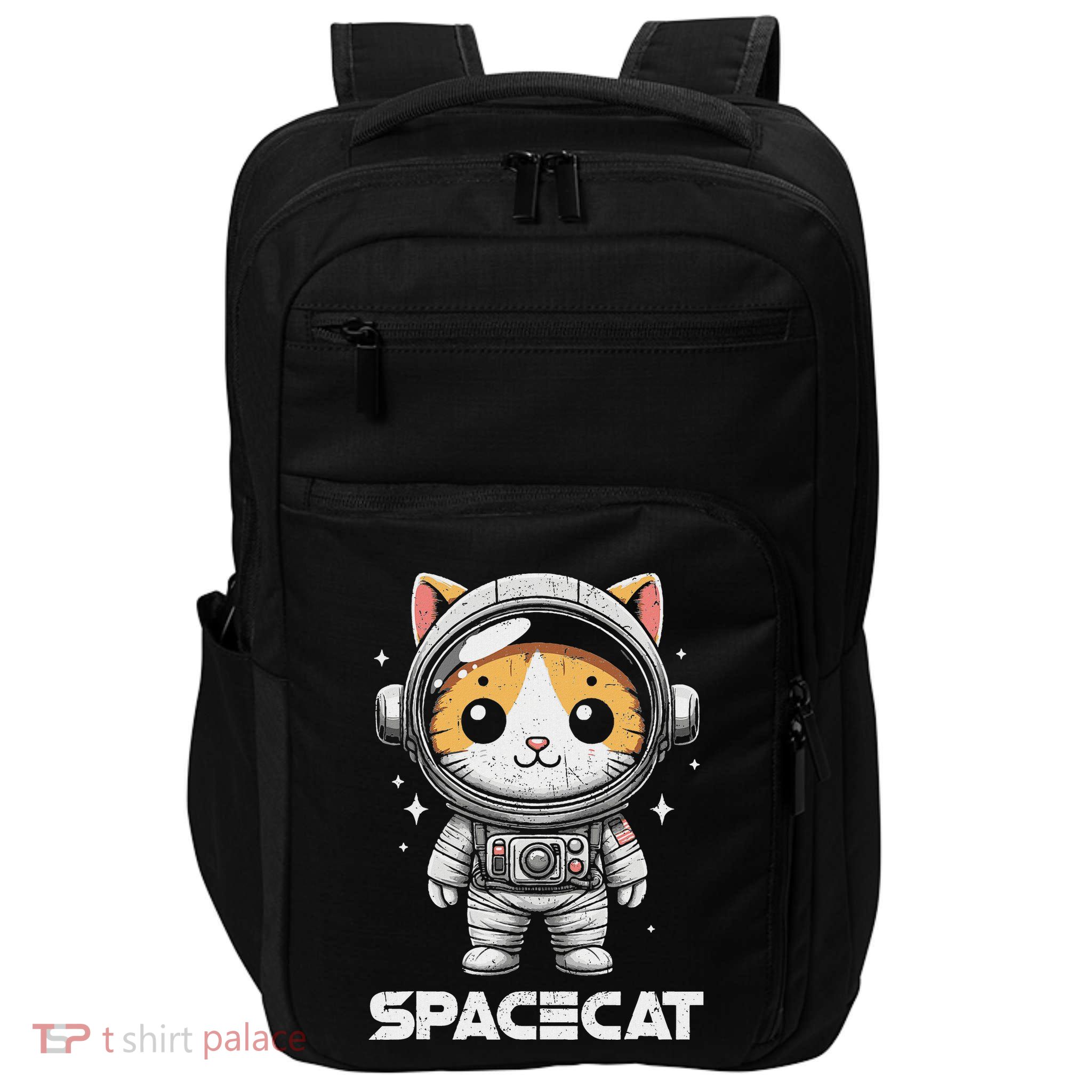 Spacecat Astronaut Cat Kitten Spaceman Cosmonaut Distressed Impact Tech Backpack