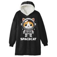 Spacecat Astronaut Cat Kitten Spaceman Cosmonaut Distressed Hooded Wearable Blanket