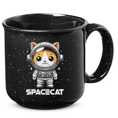Spacecat Astronaut Cat Kitten Spaceman Cosmonaut Distressed 15oz Campfire Ceramic Mug