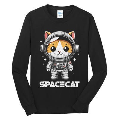 Spacecat Astronaut Cat Kitten Spaceman Cosmonaut Distressed Tall Long Sleeve T-Shirt