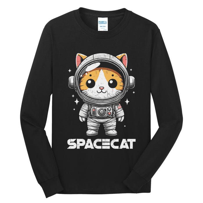 Spacecat Astronaut Cat Kitten Spaceman Cosmonaut Distressed Tall Long Sleeve T-Shirt