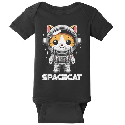 Spacecat Astronaut Cat Kitten Spaceman Cosmonaut Distressed Baby Bodysuit