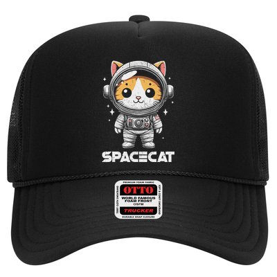 Spacecat Astronaut Cat Kitten Spaceman Cosmonaut Distressed Trucker Hat