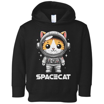 Spacecat Astronaut Cat Kitten Spaceman Cosmonaut Distressed Toddler Hoodie