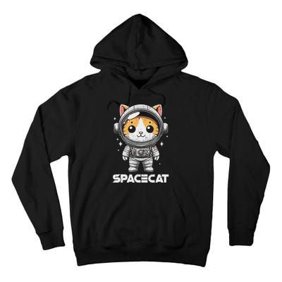 Spacecat Astronaut Cat Kitten Spaceman Cosmonaut Distressed Tall Hoodie