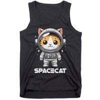 Spacecat Astronaut Cat Kitten Spaceman Cosmonaut Distressed Tank Top