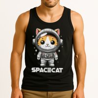 Spacecat Astronaut Cat Kitten Spaceman Cosmonaut Distressed Tank Top