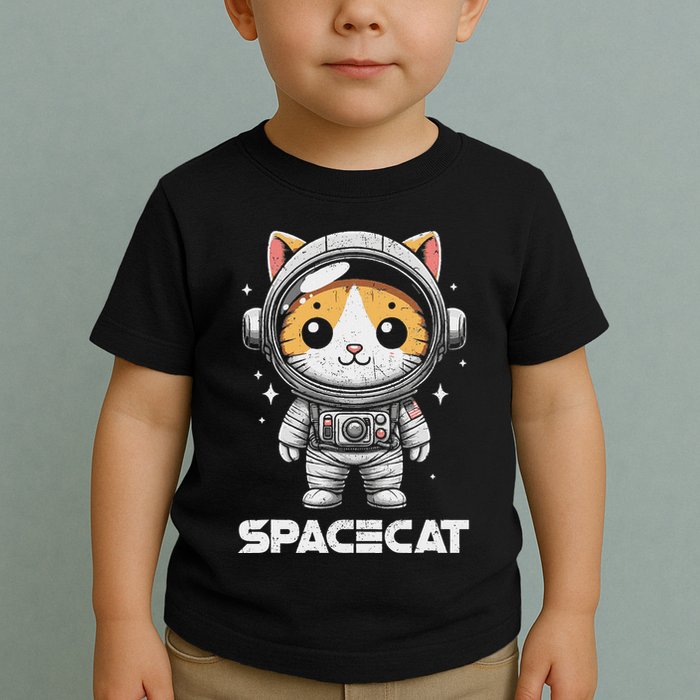 Spacecat Astronaut Cat Kitten Spaceman Cosmonaut Distressed Toddler T-Shirt