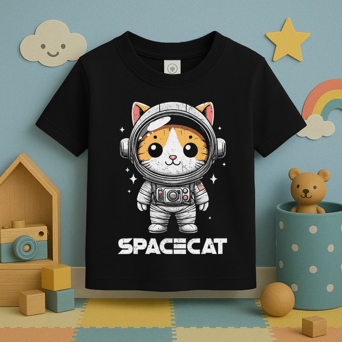 Spacecat Astronaut Cat Kitten Spaceman Cosmonaut Distressed Toddler T-Shirt