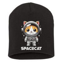 Spacecat Astronaut Cat Kitten Spaceman Cosmonaut Distressed Short Acrylic Beanie