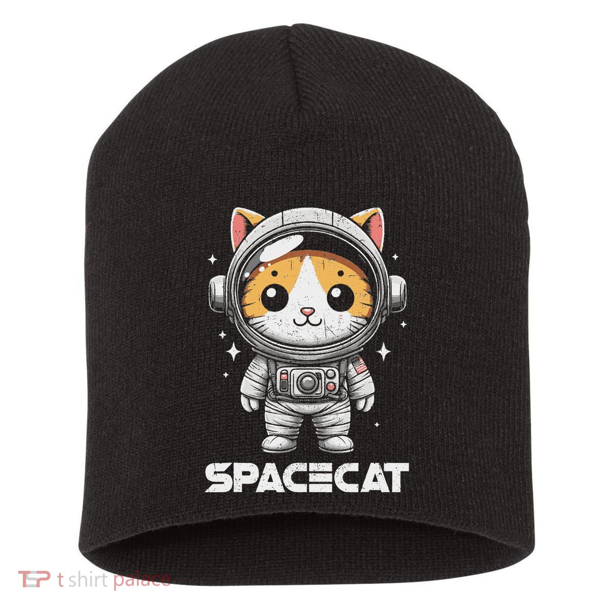 Spacecat Astronaut Cat Kitten Spaceman Cosmonaut Distressed Short Acrylic Beanie