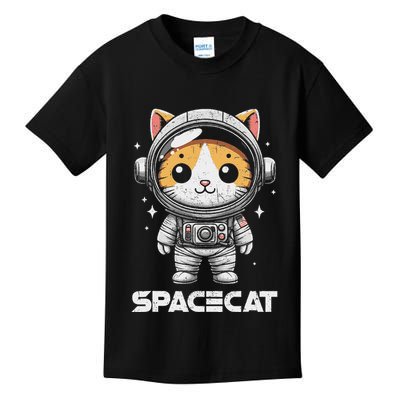 Spacecat Astronaut Cat Kitten Spaceman Cosmonaut Distressed Kids T-Shirt