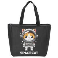 Spacecat Astronaut Cat Kitten Spaceman Cosmonaut Distressed Zip Tote Bag