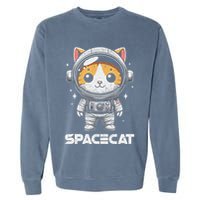 Spacecat Astronaut Cat Kitten Spaceman Cosmonaut Distressed Garment-Dyed Sweatshirt