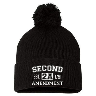 Second Amendment College University Style Pom Pom 12in Knit Beanie