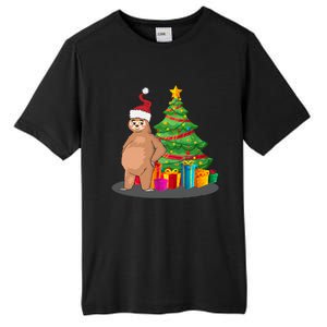 Sloth And Christmas Tree Tall Fusion ChromaSoft Performance T-Shirt