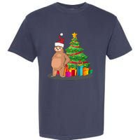 Sloth And Christmas Tree Garment-Dyed Heavyweight T-Shirt