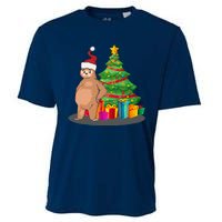 Sloth And Christmas Tree Cooling Performance Crew T-Shirt