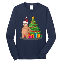 Sloth And Christmas Tree Long Sleeve Shirt