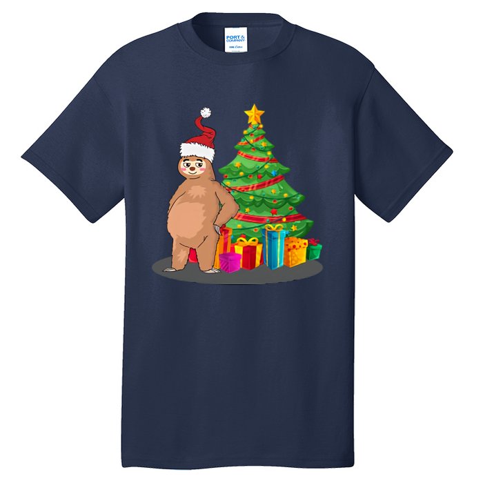 Sloth And Christmas Tree Tall T-Shirt