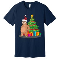 Sloth And Christmas Tree Premium T-Shirt