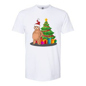 Sloth And Christmas Tree Softstyle CVC T-Shirt