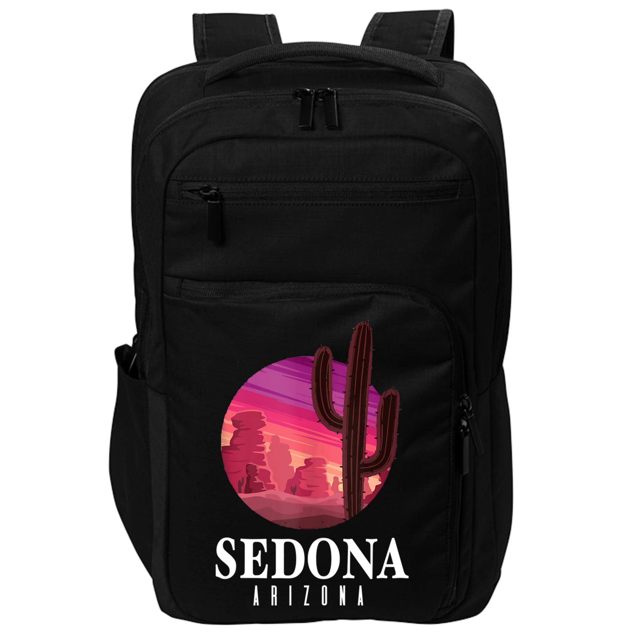 Sedona Arizona Cactus Sunset Desert Sedona Az Travels Impact Tech Backpack
