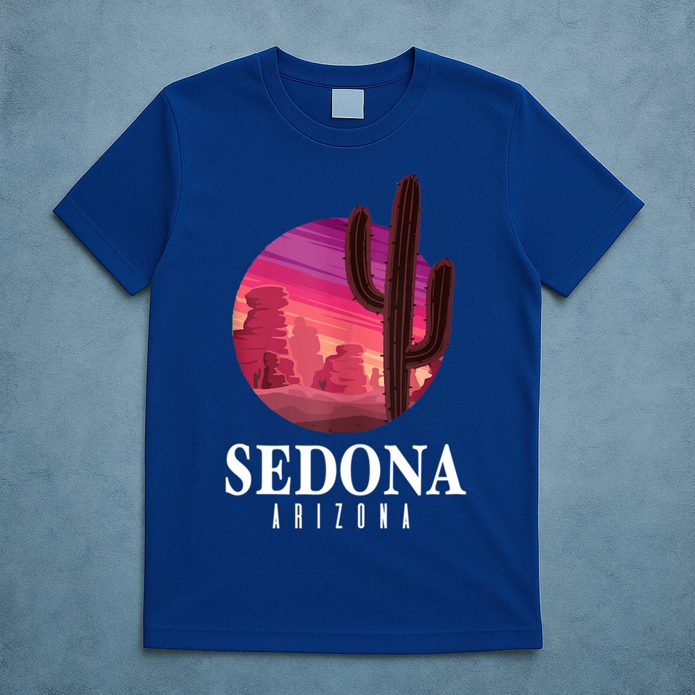 Sedona Arizona Cactus Sunset Desert Sedona Az Travels T-Shirt