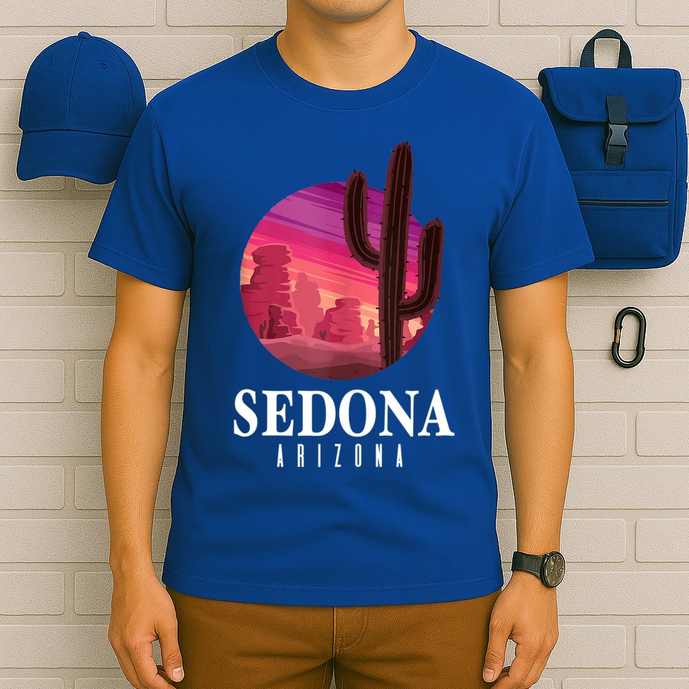 Sedona Arizona Cactus Sunset Desert Sedona Az Travels T-Shirt