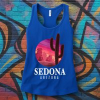 Sedona Arizona Cactus Sunset Desert Sedona Az Travels Womens Tank Top