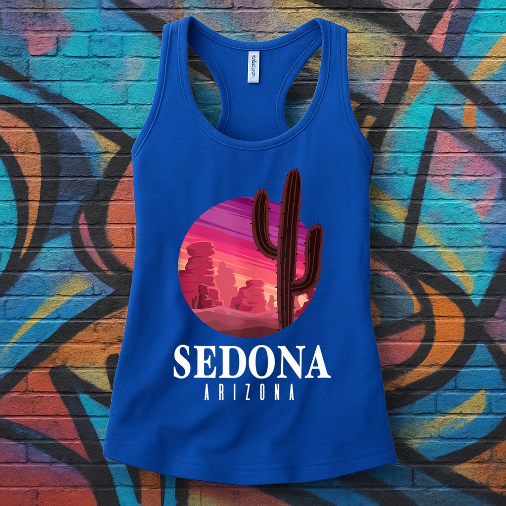 Sedona Arizona Cactus Sunset Desert Sedona Az Travels Womens Tank Top