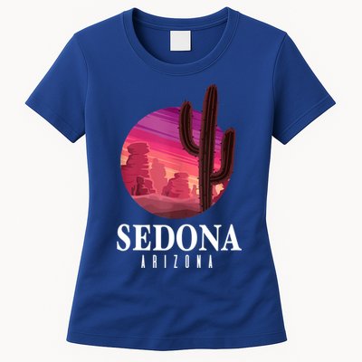 Sedona Arizona Cactus Sunset Desert Sedona Az Travels Womens T-Shirt