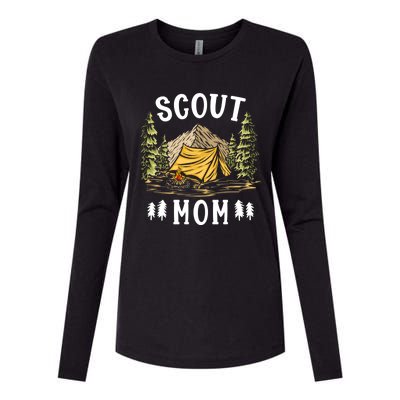 Scouting And Camping Funny Scout Mom Gift Womens Cotton Relaxed Long Sleeve T-Shirt