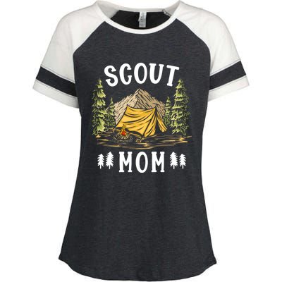 Scouting And Camping Funny Scout Mom Gift Enza Ladies Jersey Colorblock Tee