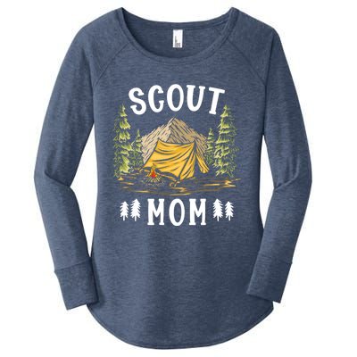 Scouting And Camping Funny Scout Mom Gift Women's Perfect Tri Tunic Long Sleeve Shirt