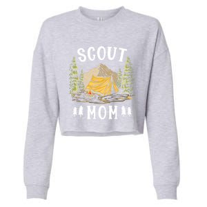 Scouting And Camping Funny Scout Mom Gift Cropped Pullover Crew