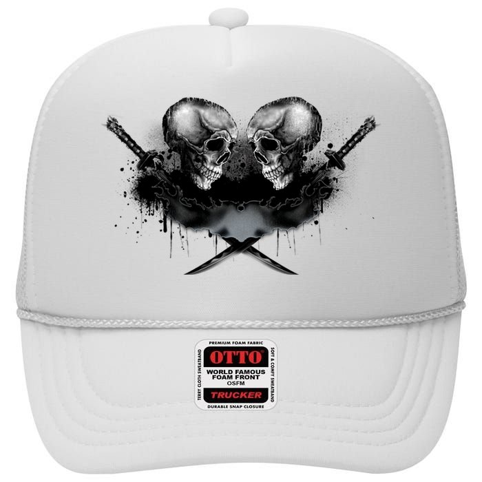 Skill And Cross Swords High Crown Mesh Back Trucker Hat