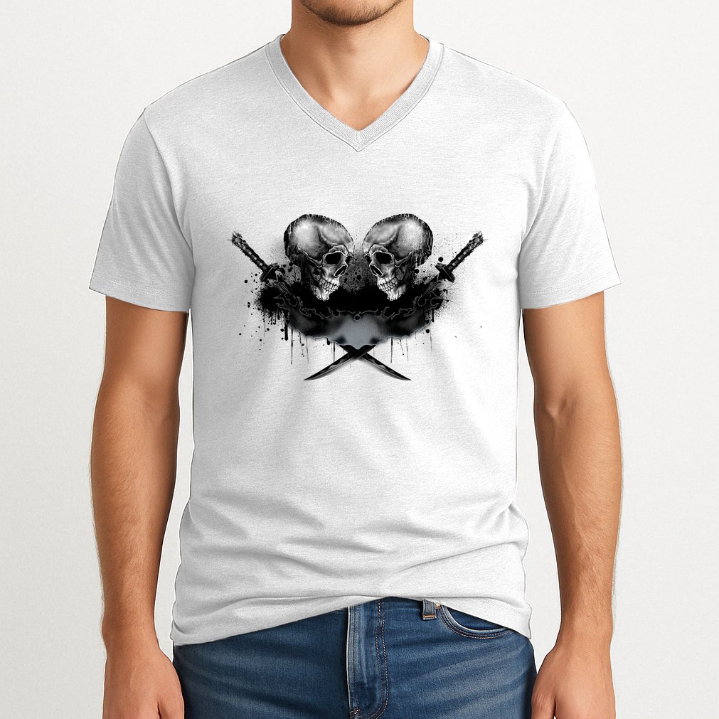 Skill And Cross Swords V-Neck T-Shirt