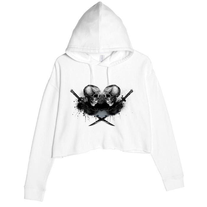 Skill And Cross Swords Crop Fleece Hoodie