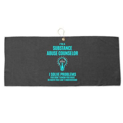 Substance Abuse Counselor I Solve Problems Gift Large Microfiber Waffle Golf Towel