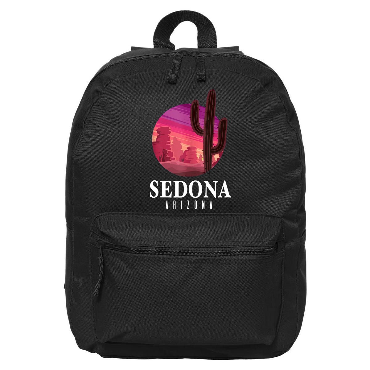 Sedona Arizona Cactus Sunset Desert Sedona Az Travels 16 in Basic Backpack