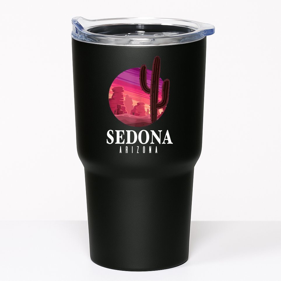 Sedona Arizona Cactus Sunset Desert Sedona Az Travels Tumbler