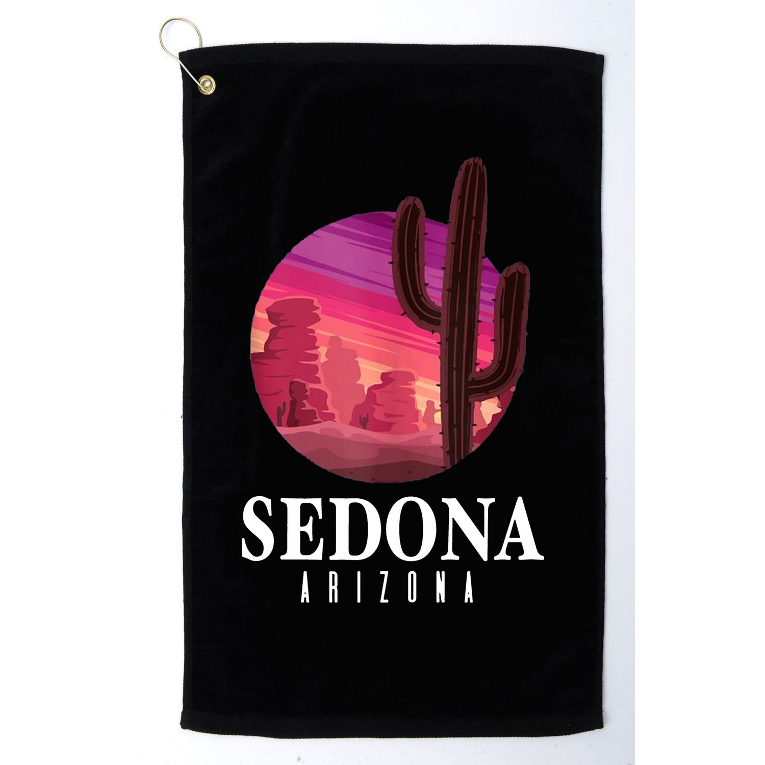 Sedona Arizona Cactus Sunset Desert Sedona Az Travels Golf Towel