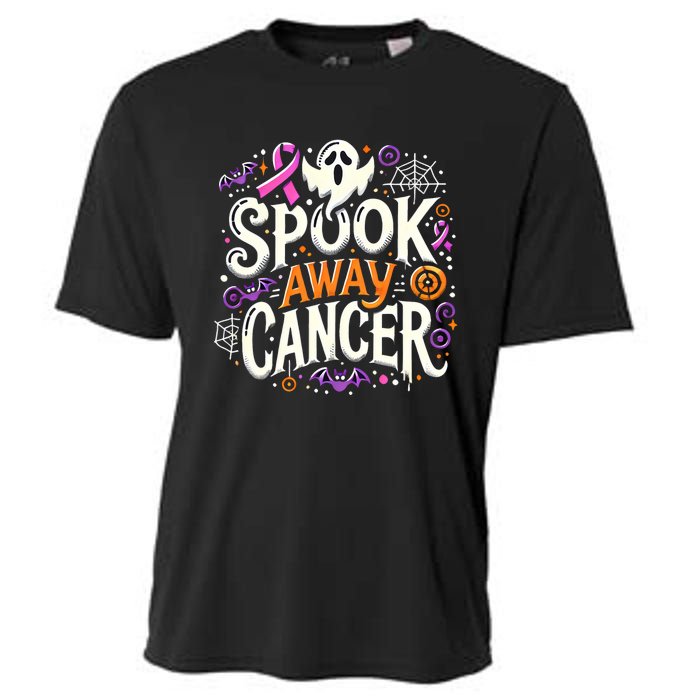 Spook Away Cancer October Halloween Breast Cancer Awareness Cooling Performance Crew T-Shirt