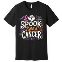 Spook Away Cancer October Halloween Breast Cancer Awareness Premium T-Shirt