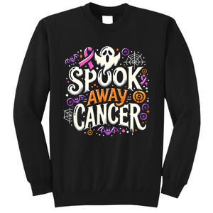 Spook Away Cancer October Halloween Breast Cancer Awareness Tall Sweatshirt